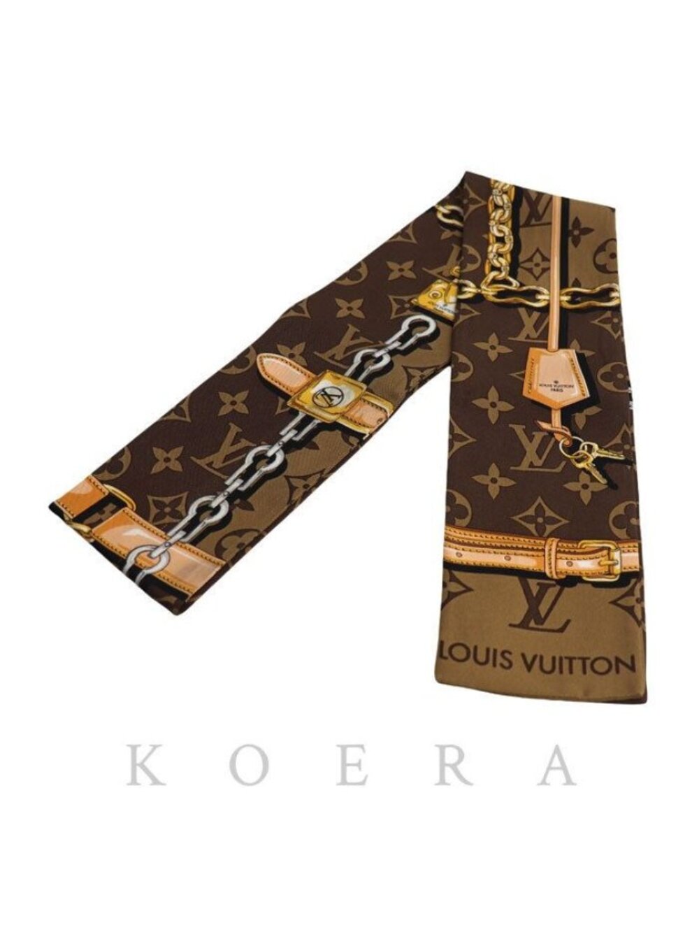 Louis Vuitton Bandeau Monogram Confidential Scarf Brown